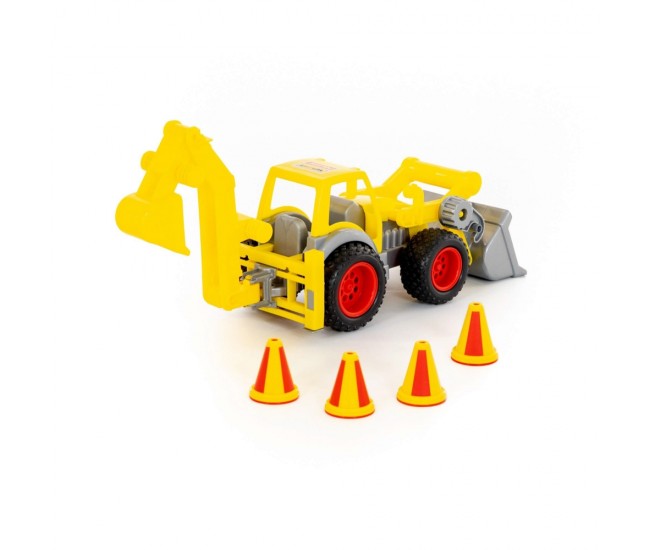 Excavator cu incarcator - ConsTruck, 38x16x22 cm, Wader