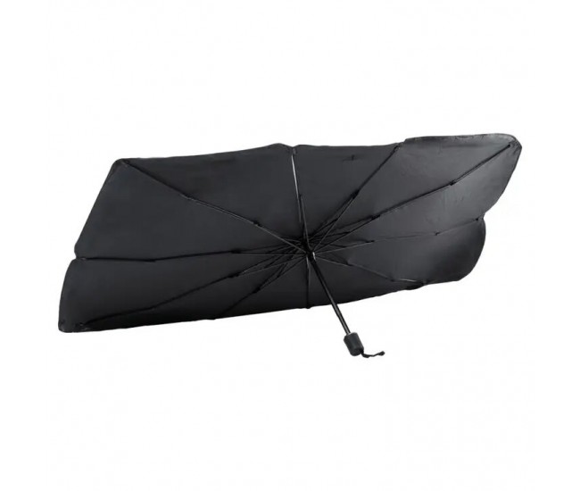 Parasolar pliabil tip umbrela pentru parbriz, 135 x 79 cm, negru