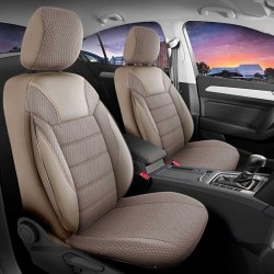Set huse scaune auto deluxeboss classico, pentru bancheta rabatabila fractionata, 11 piese, bej Set huse scaune auto deluxeboss classico, pentru bancheta rabatabila fractionata, 11 piese, bej