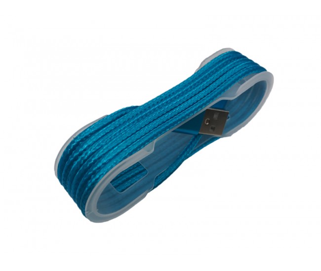 Cablu microusb textil albastru