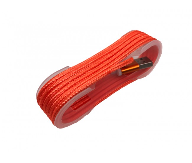 Cablu microusb textil portocaliu