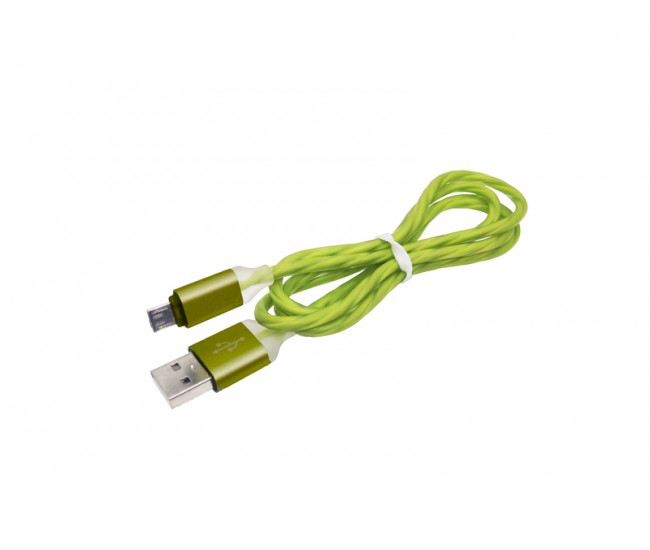Cablu microusb gros gumat verde
