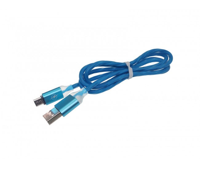 Cablu microusb gros gumat albastru