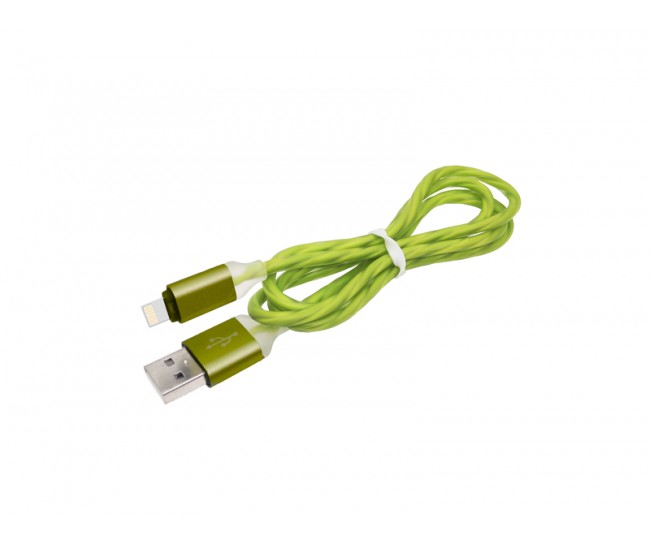 Cablu iphone gros gumat verde