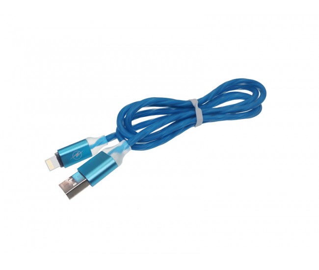 Cablu iphone gros gumat albastru