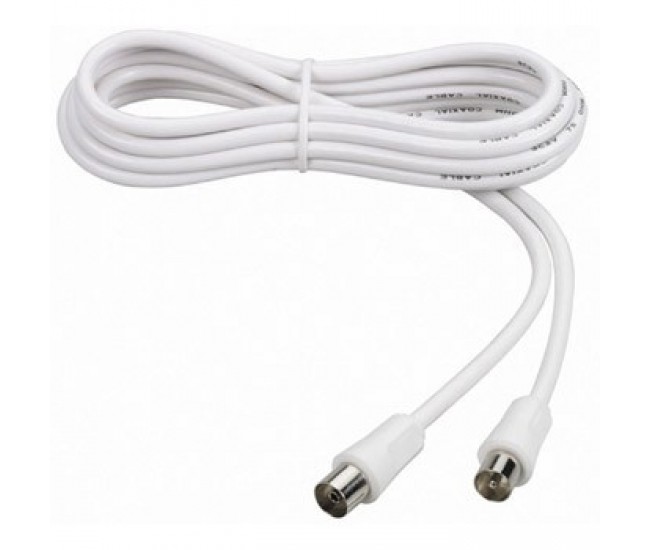 Cablu rf 1,5m alb