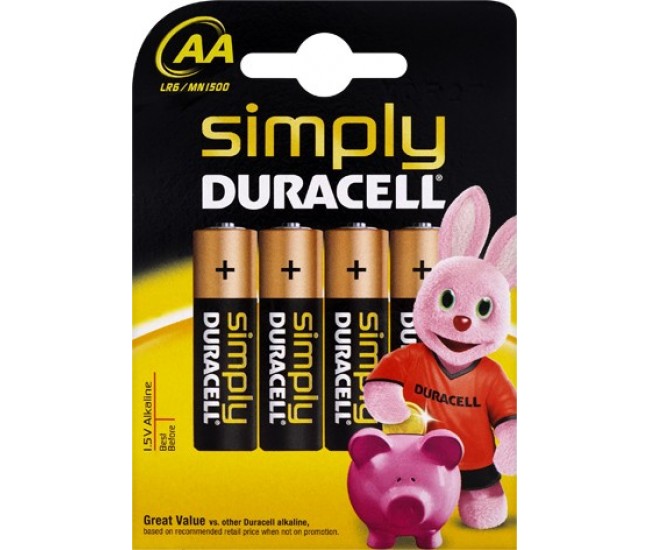Set 4 baterii r6 duracell simply