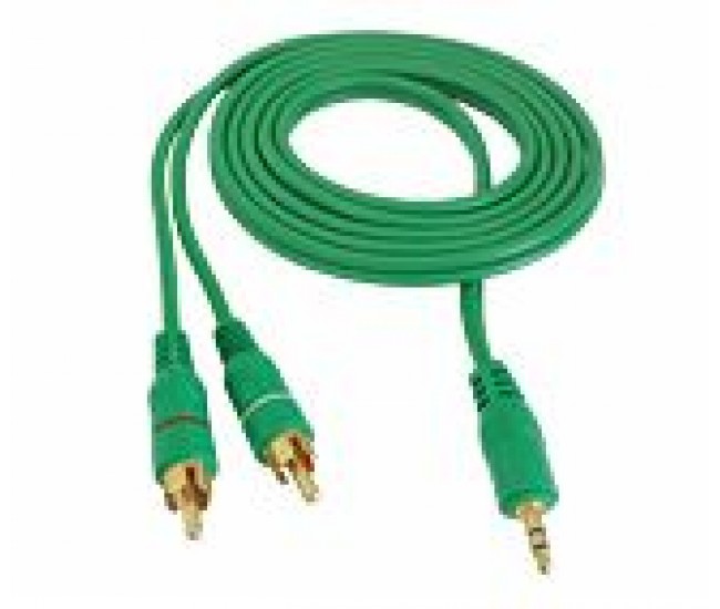 Cablu jack 3,5mm la 2rca 5m verde