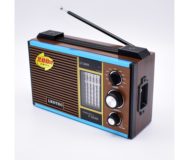 Radio portabil ,fm,mw,sw1-9 11 benzi ,leotec lt-2009