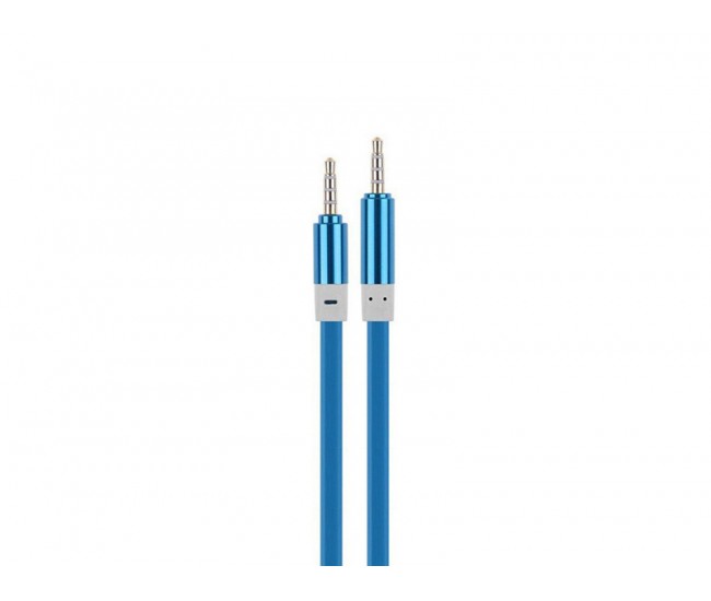 Cablu jack 3,5mm la jack 3,5mm silicon albastru