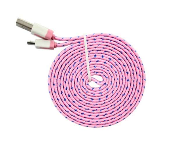 Cablu microusb cu fir textil plat