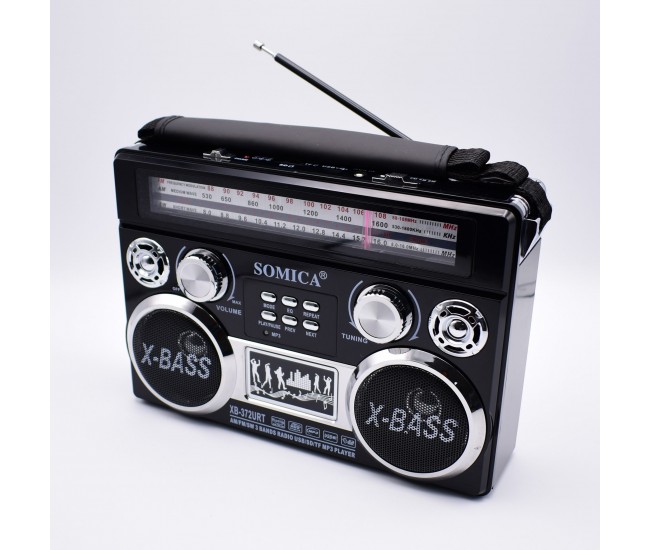 Radio portabil cu mp3,tf/sd/usb,fm,am,sw,aux,lanterna, somica -xb-372urt