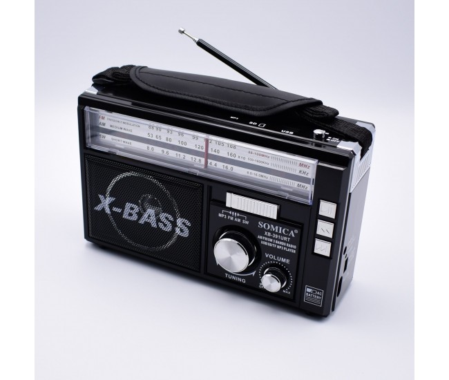 Radio cu mp3 portabil,sd/tf/usb,am,fm,sw,lanterna, somica -xb-391urt