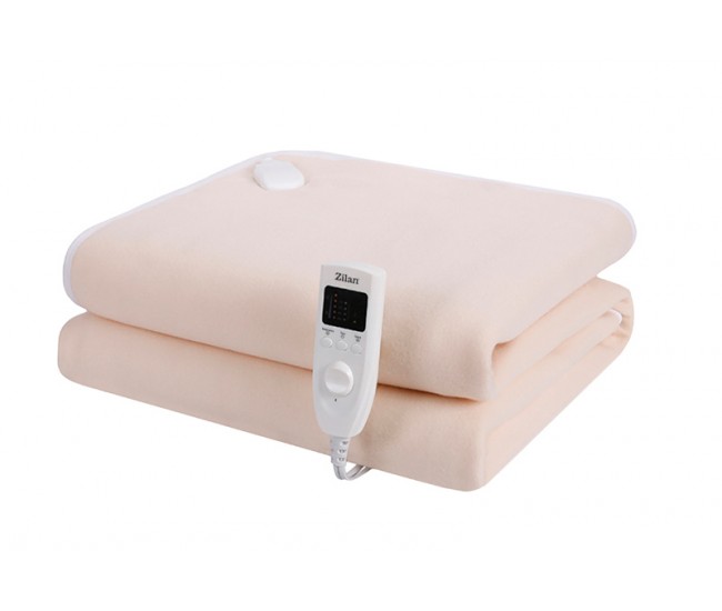 Patura zln-4113 crem cu incalzire electrica soft polar fleece, 150x80 cm, 60 w, temporizator 1-10 ore, zilan , crem