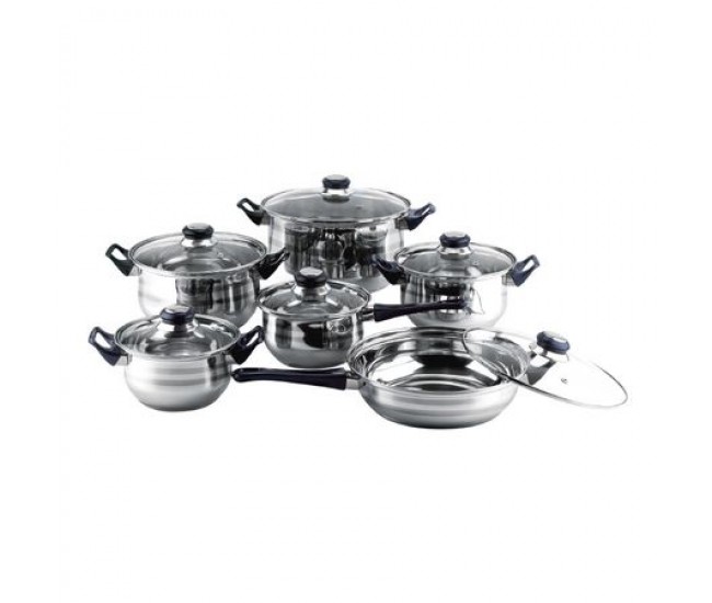 Set oale inox 12 piese zln-4038, potrivit pentru toate sursele de caldura, inclusiv inductie, floria 