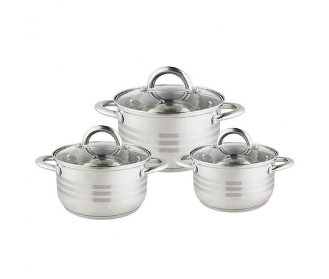 Set oale floria zln-4083, 6 piese, pentru toate sursele de caldura, inox