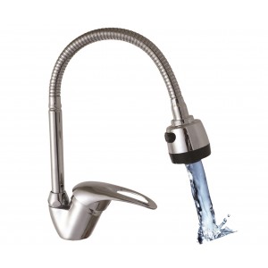 Baterie bucatarie dus flexibil, 2 jeturi, zilan-inox, zln0382