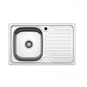 Chiuveta pentru blat zln 9188 inox anticalcar, cuva stanga 48x78 cm