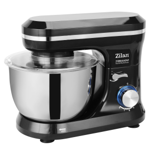 Mixer cu bol din inox zilan zln-1215, 1000 w, bol 4.5 l inox, 8 viteze, negru
