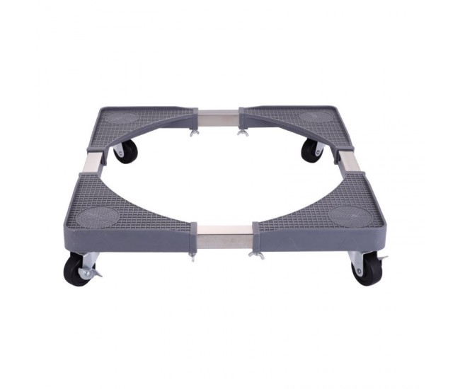 Suport reglabil zilan zln-1642 pentru aragaz, frigider, masina de spalat, roti cu mecanism de blocare, 65cm, 300kg, culoare gri