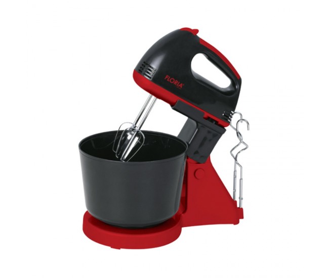 Mixer cu bol floria zln-7574 negru, 7 viteze, bol plastic 2.5litri, putere 150w, negru