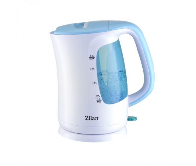 Fierbator electric zilan zln-1673 wasserkocher, putere maxima 2200 w, capacitate 2.5 l, filtru, albastru