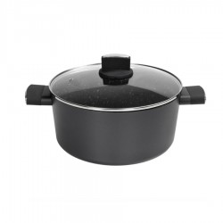 Cratita zilan zln0867 negru cu invelis din marmura, 5 straturi, 28 cm si manere fine la atingere, 7.1 l Cratita zilan zln0867 negru cu invelis din marmura, 5 straturi, 28 cm si manere fine la atingere, 7.1 l