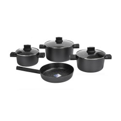 Set de oale zilan zln0959 negru, cu 7 piese, invelis din marmura si manere fine la atingere