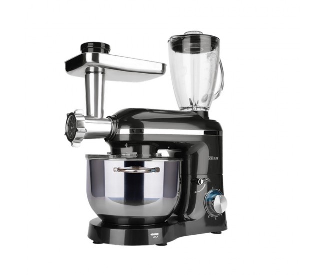 Mixer, blender si masina de tocat zilan zln1772 negru, 6+1 nivele de control al vitezei, 1400w