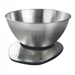 Cantar alimentar digital zilan zln2960 gri, ecran led, indicator de baterie scazuta, inox