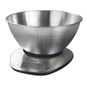 Cantar alimentar digital zilan zln2960 cu bol inox 2l - capacitate 5kg, ecran led, functie tara