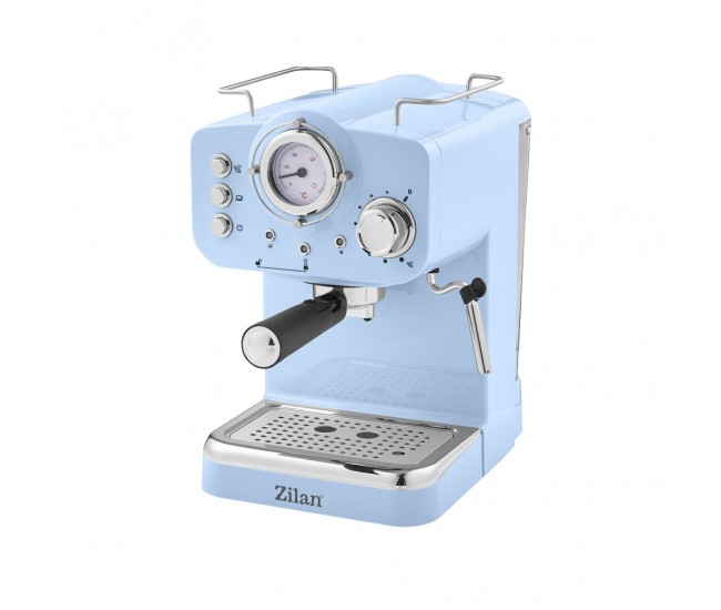 Espressor manual zilan zln2861 albastru,15 bar, 1.25 l, 1100w, design retro