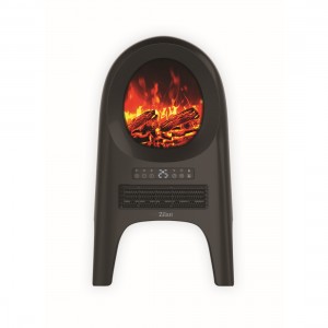 Aeroterma ceramica tip semineu zilan zln5664 neagra, cu animatie, telecomanda, putere 2000w