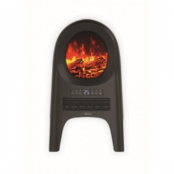 Aeroterma ceramica cu animatie semineu zilan zln5664 - 2000w, telecomanda, design premium, negru