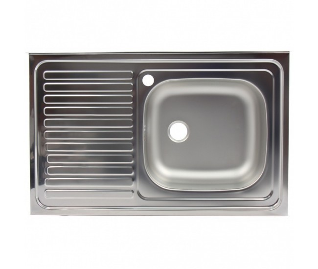 Chiuvetă inox zilan zln3736 cu cuvă dreapta 80x50cm - anticalcar, rezistentă și durabilă