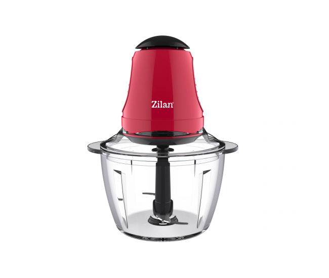 Mini tocator zilan zln5619 rosu, putere 200w, capacitate 1l, vas din sticla