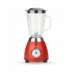 Blender retro zilan zln7057 rosu, capacitate 1.5 l, putere 500w, lame din otel