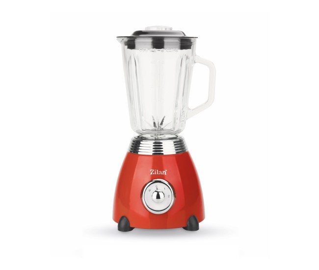 Blender retro zilan zln7057 rosu, capacitate 1.5 l, putere 500w, lame din otel