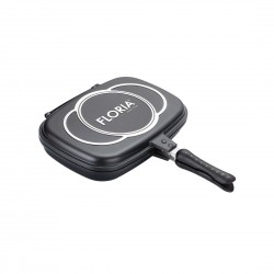 Tigaie dubla floria zln7019 negru, parti detasabile, usor de curatat Tigaie dubla floria zln7019 negru, parti detasabile, usor de curatat