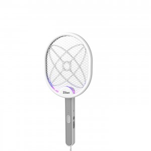 Paleta electrica anti-insecte, zilan zln7088 alba, 2800 volti, lampa cu led