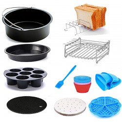 Set de 11 accesorii zilan zln8016 pentru friteuza cu aer, diametru 18 cm Set de 11 accesorii zilan zln8016 pentru friteuza cu aer, diametru 18 cm