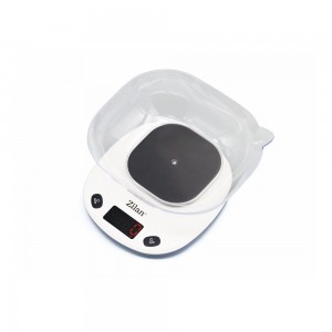 Cantar de bucatarie digital zilan zln7880 alb, 5kg, ecran lcd, bol detasabil