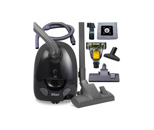 Pachet aspirator zilan zln8471 cu cap turbo zln0386 , negru, sac cu capacitate de 2 l, putere 1200w, cablu de 5 m