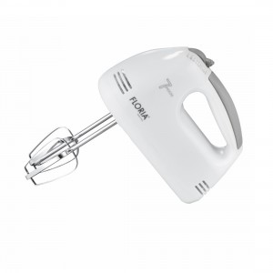 Mixer de mana floria zln7565 - 100w, 7 viteze, design ergonomic, alb + accesorii incluse
