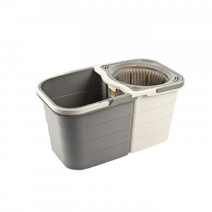 Mop rotativ lisa  cu doua recipiente separabile, maner ajustabil, gri rzln0792