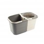 Mop rotativ lisa zln0792 cu doua recipiente separabile, maner ajustabil, gri