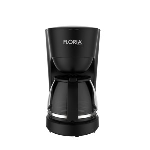 Aparat de facut cafea floria zln9273 negru, putere 600w, oprire automata, vas de 1.2 litrii