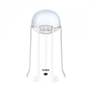 Rasnita electrica floria zln3085, 200w - capacitate 60g, cuva inox, design alb elegant