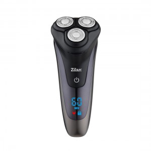 Aparat de ras electric zilan zln8733 - 3 capete rotative, rezistent la apa ipx6, afisaj led, incarcare rapida usb