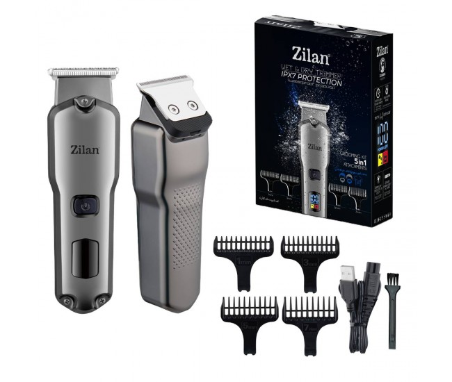 Aparat de tuns multifunctional 5 in 1 zilan zln8634 - impermeabil ipx7, acumulator li-ion, 4 piepteni